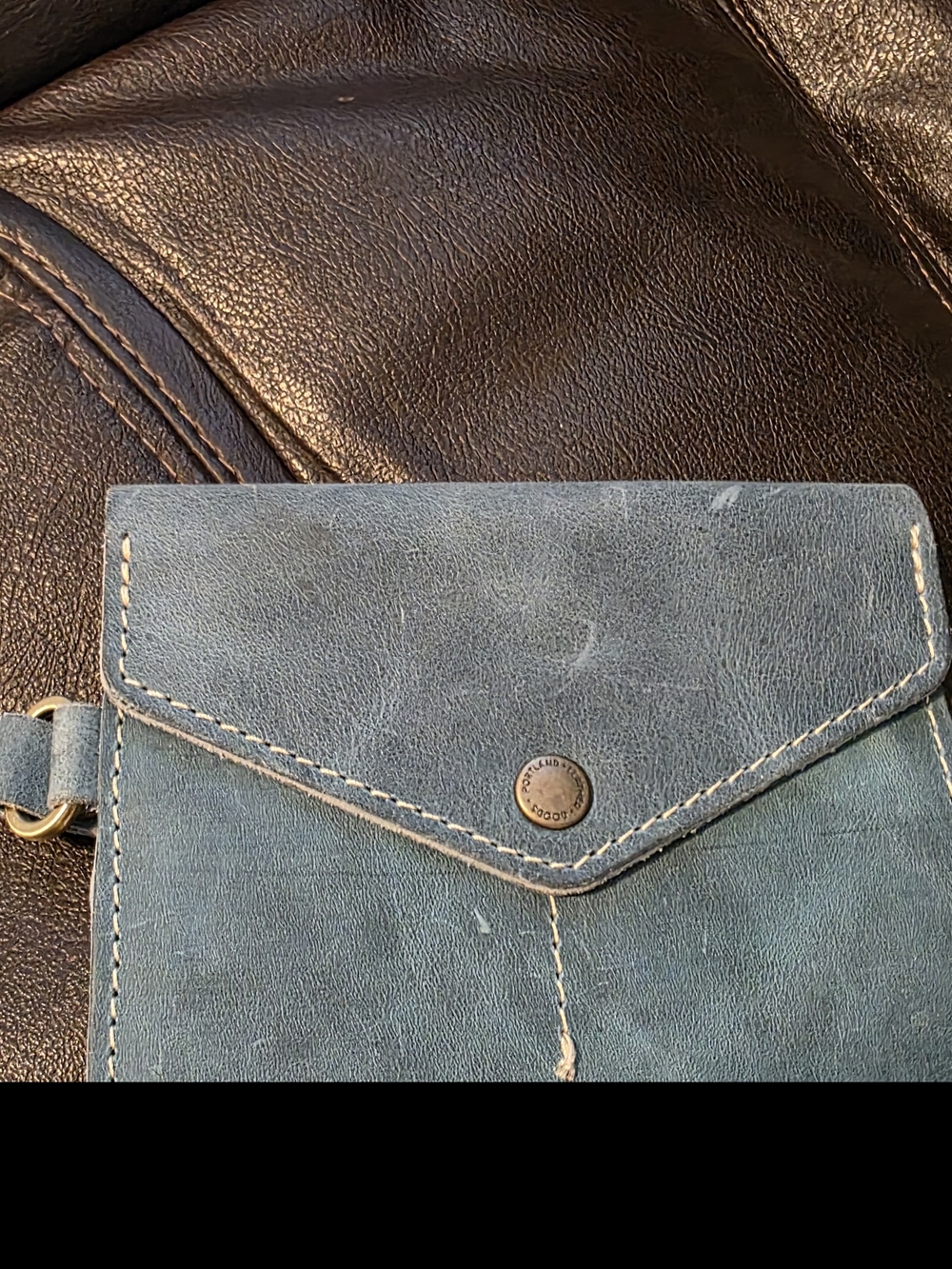 Portland Leather Goods Envelope Wristlet Unknown Blue